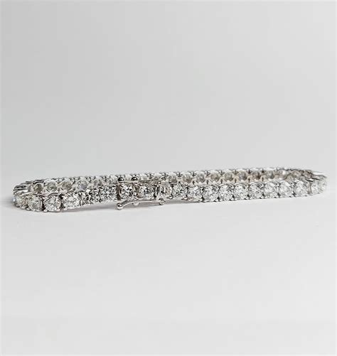 Bracciale Tennis In Oro Bianco Kt E Diamanti Naturali Taglio