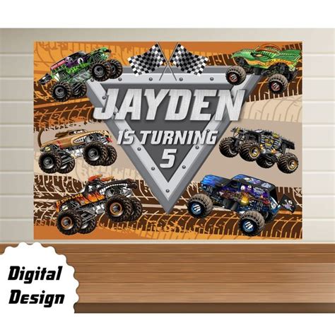 Monster Jam Backdrop Digital Backdrop Iqdesignparty Digital