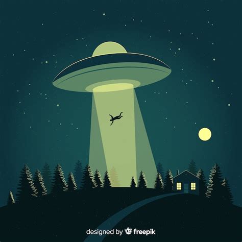 Concepto Colorido De Abducción De Ovni Con Diseño Plano Vector Gratis