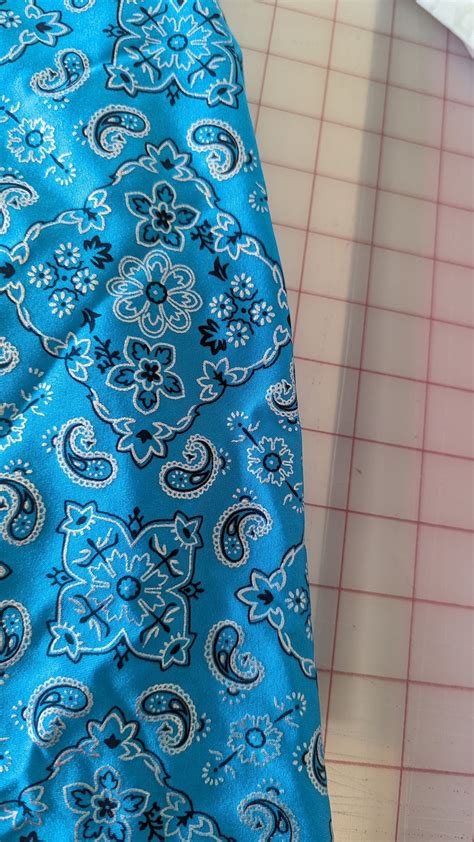 Bandana Print Spandex Shiny Blue Paisley 4 Way Stretch Fabrics For