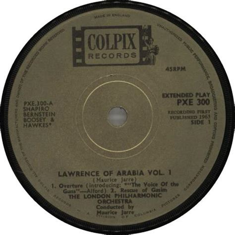 Maurice Jarre Lawrence Of Arabia Solid UK 7 Vinyl Single 7 Inch