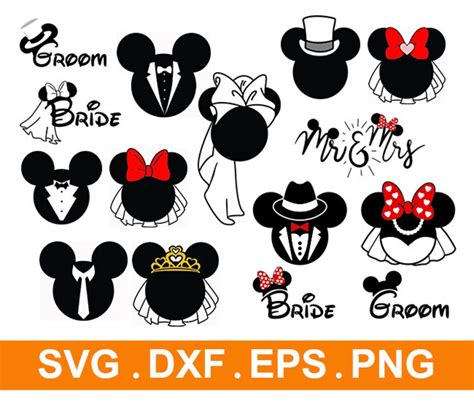 Mickey Minnie Wedding Groom Bride Svg Designsdisney Svg Etsy