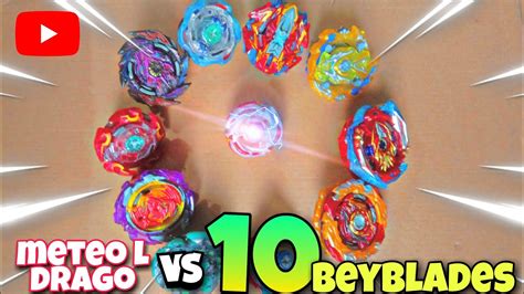 Meteo L Drago Vs 10 Burst Beyblades Metal Fight Metal Vs Burst Beyblades Pocket Toon Youtube