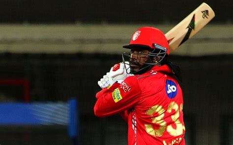 Chris Gayle Smashes A Six Out Of The Holkar Stadium