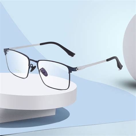 Handoer Mens Semi Rim Square Titanium Alloy Eyeglasses 6112 Fuzweb