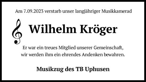 Traueranzeigen Von Wilhelm Kr Ger Trauer Kreiszeitung De