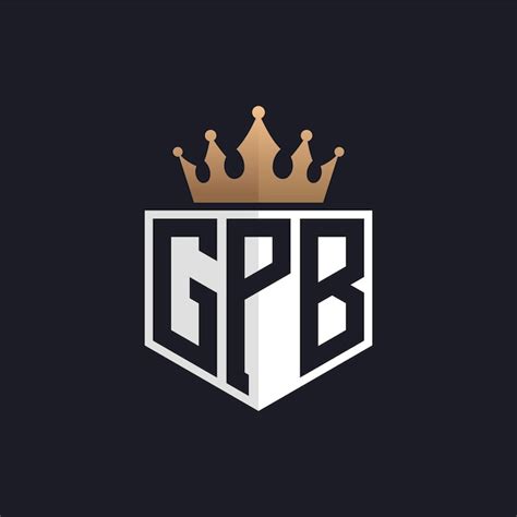 Premium Vector Luxury Gpb Logo With Crown Elegant Initials Gpb Letter