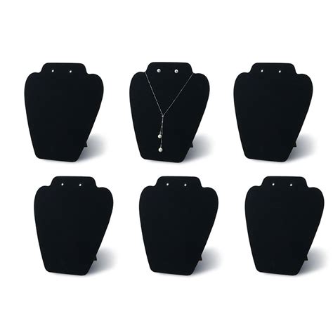 Amazon 7TH VELVET 6 Pieces Black Velvet Necklace Display Jewelry