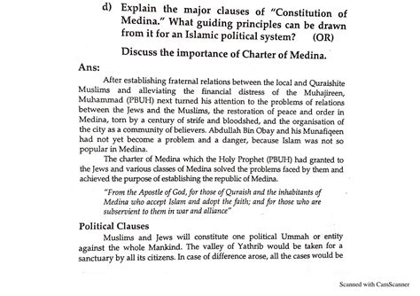 Solution Major Clauses Of Constitution Charter Of Madina Studypool