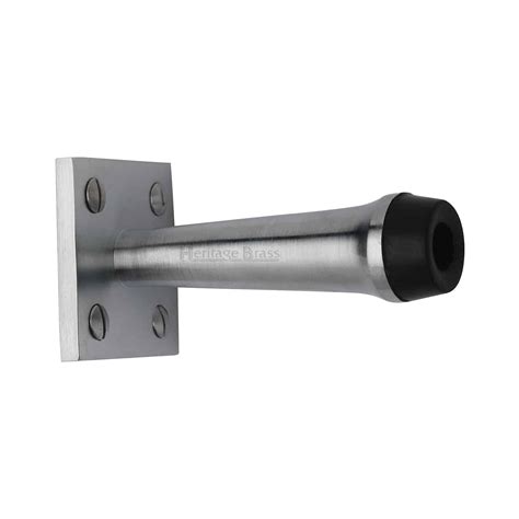 Heritage Brass Wall Mounted Door Stop 3" Satin Chrome finish |Handles At Heart