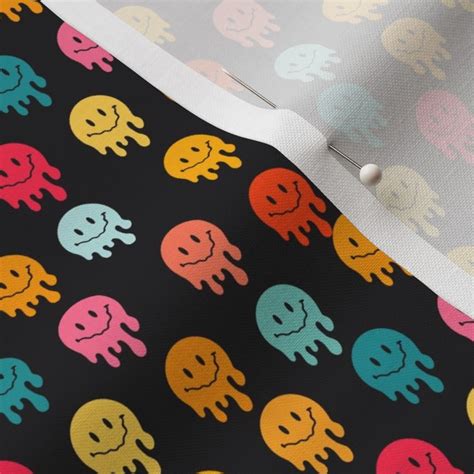 Mini Trippy Smiles Fabric Psychedelic Fabric Spoonflower