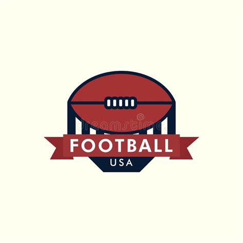 Football American Vintage Style Logo Vector Template Illustration