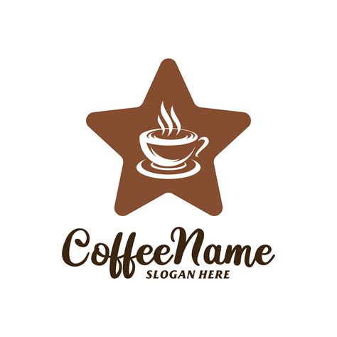 Star Coffee Logo Design Template Coffee Star Logo Concept Vector