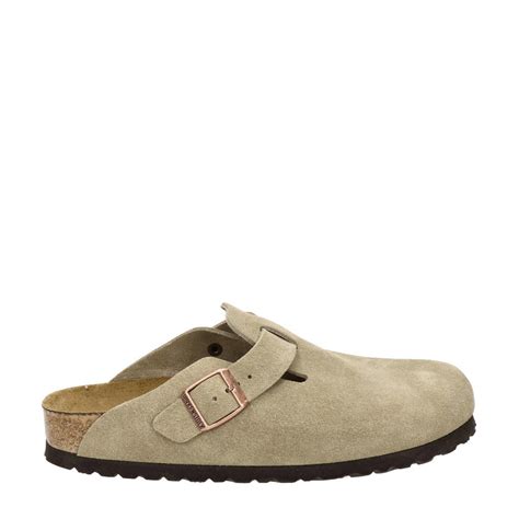 Birkenstock Boston Clog Suède Instappers Taupe Wehkamp