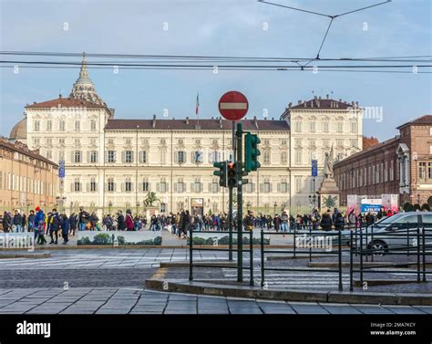 Castle Square Of Turin City With Royal Palace Historic Centre Of Turin