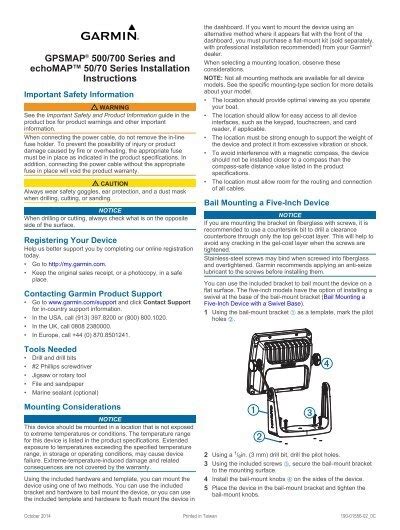 Garmin GPSMAP 741 Installation Instructions