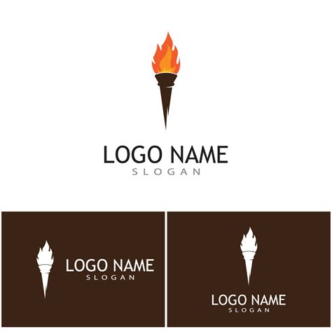 Torch With Flame Logo Vector Illustration Design Vector Art At