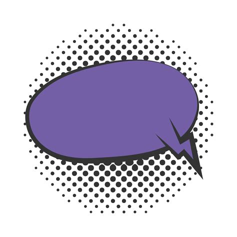 Pop Art Purple Speech Bubble Halftone Style Flat Design White Background 2601491 Vector Art At