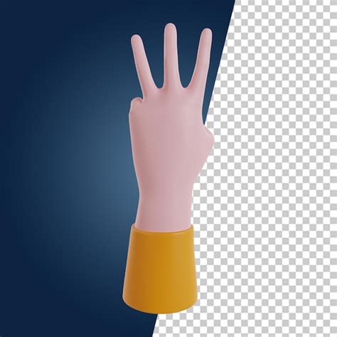 Premium PSD Hand Gesture 3d Render Illustration