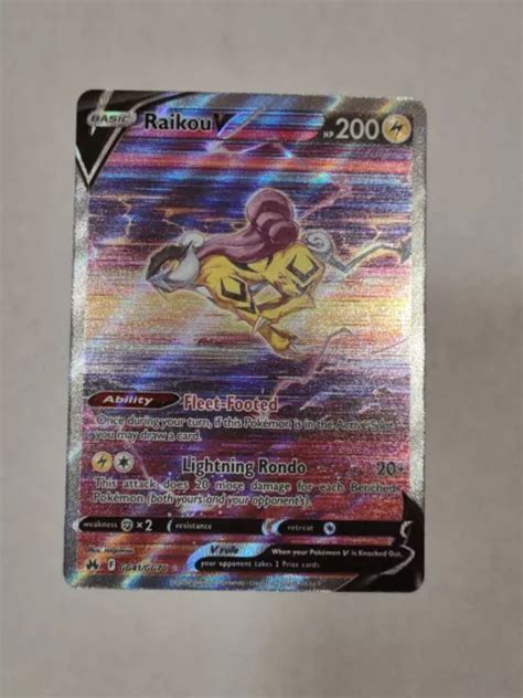 Pok Mon Tcg Raikou V Crown Zenith Galarian Gallery Gg Gg Holo