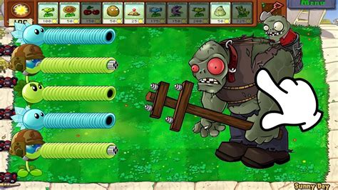 Plants Vs Zombies Epic Hack Gatling Pea Snow Pea Threepeater Vs Zombies Youtube