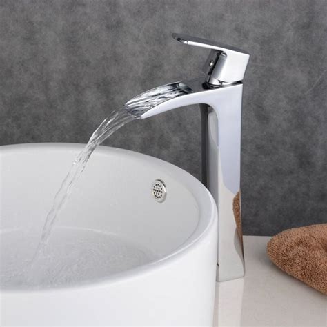 Robinet Cascade Mitigeur Chrom En Laiton Sur Lev Pour Lavabo