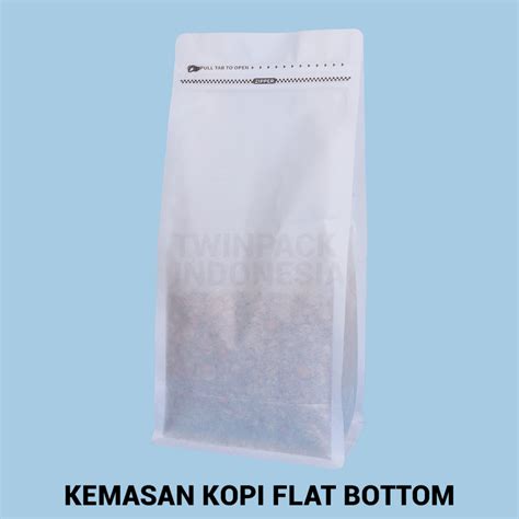 Jual Kemasan Kopi Kg Ziplock Rice Paper Putih Flat Bottom Valve