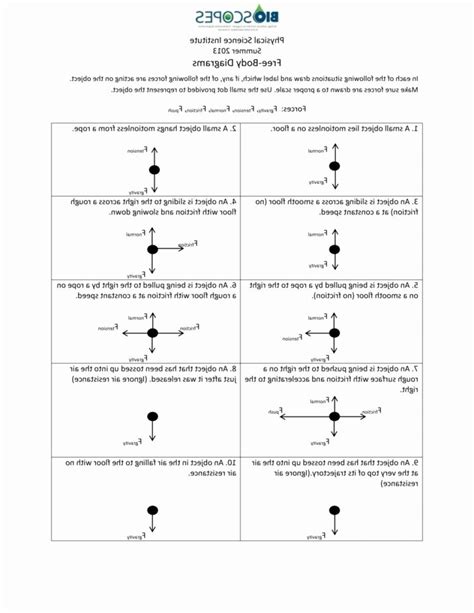 Physics Free Body Diagram Worksheets