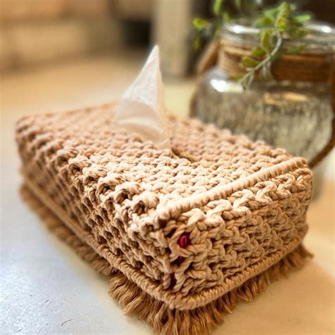 Beautiful Tissue Box Macrame Tissue Box Accessories Macrame Decor