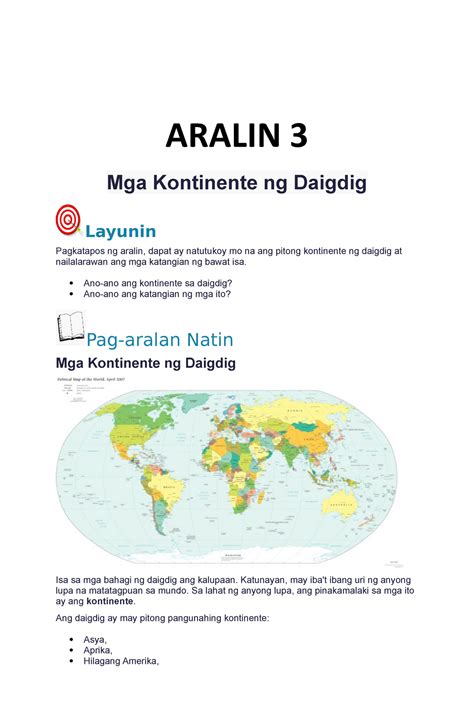 Aralin Ap Grade This Module Is Intended For Review Summary Of The