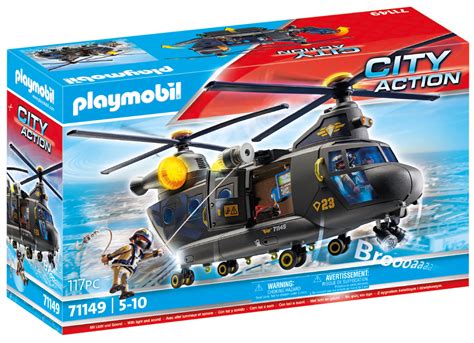 Playmobil City Action 71149 pas cher Hélicoptère banane