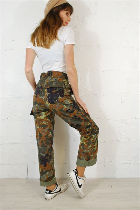 High Waisted Flecktarn Camo Pants Armypants Trousers Etsy