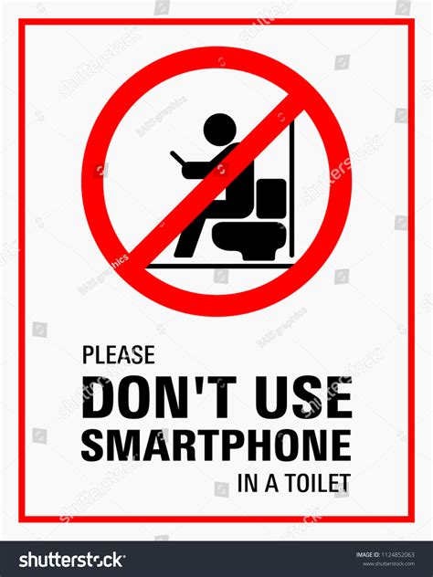 Using Smartphone Toilet Sign Vector Illustration Stock Vector Royalty