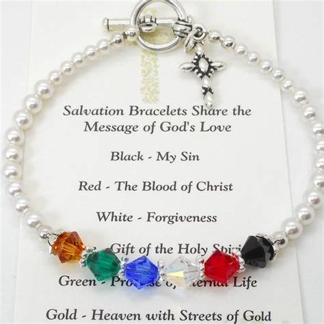 Salvation Bracelet With Swarovski Silver Beads Great Gift Idea Etsy