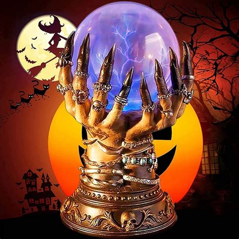 Halloween Glowing Crystal Ball Creative Witch Hands Deluxe Celestial