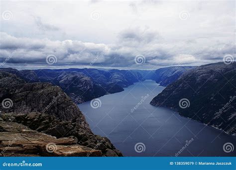 Lysefjord Preikestolen And Its Surroundings Norway Stock Image