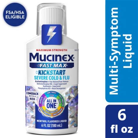 Mucinex Fast Max Kickstart Severe Cold Flu Liquid 6 Fl Oz Pay Less