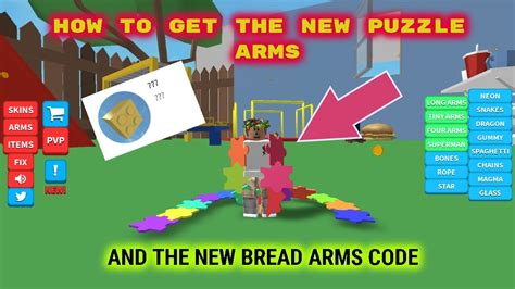 How To Get The New Puzzle Arms A New Skin Code Noodle Arms Roblox