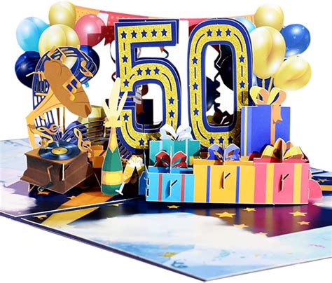 50 Geburtstagskarte Pop Up Karte Handgemachte 3D Popup Geburtstag