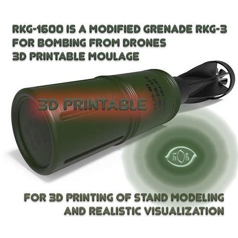 Moulage Drone Bomb Grenade RKG 1600 for drone 3D model | CGTrader