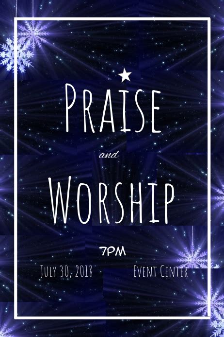 Praise And Worship Poster Template Postermywall