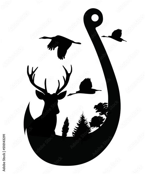 Duck Deer And Hook SVG Fishing Hunting Svg Bundle Fishing Svg