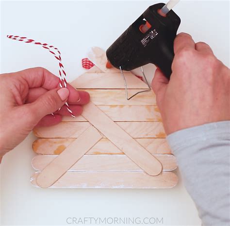 Popsicle Stick Log Cabin Ornament Crafty Morning