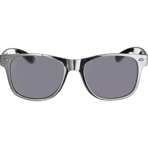 Classic Metallic Silver Frame Sunglasses 6in X 2in Party City