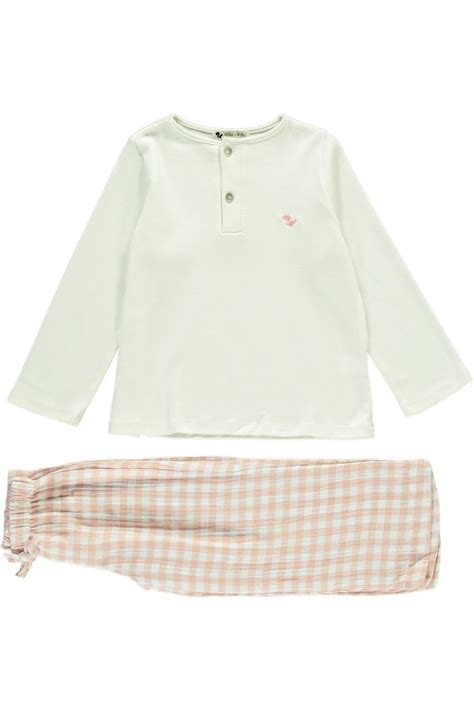 Pyjama Quattro pink cloud coton bio RISU RISU pour les enfants de 2 à