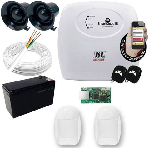 Kit Alarme Jfl Central Smart Cloud Sensores Idx Districam