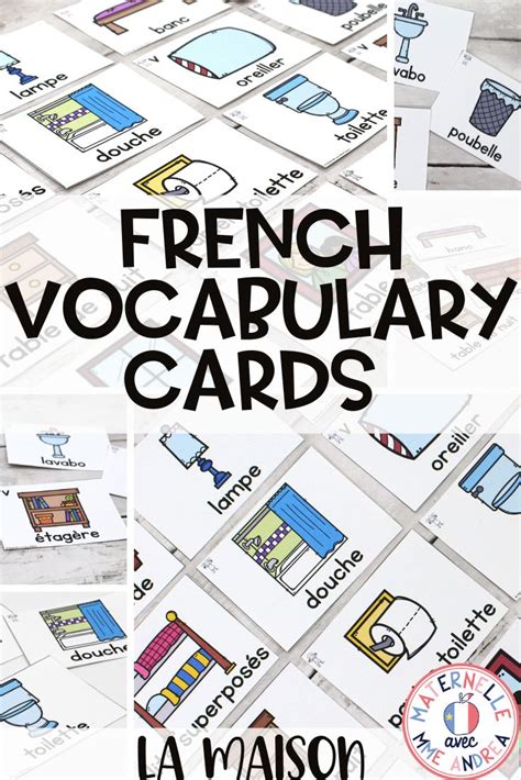 French House Word Vocabulary Cards Cartes De Vocabulaire La Maison