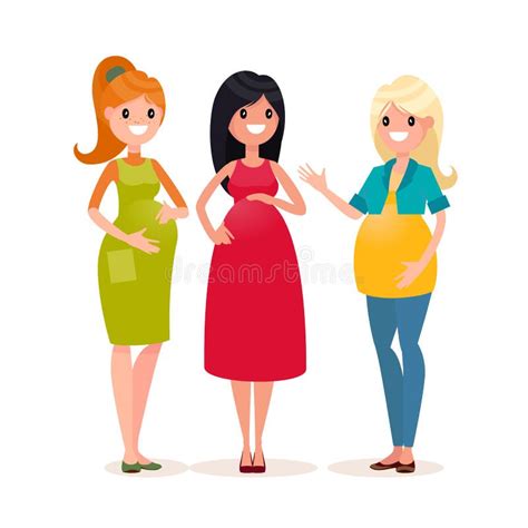 Three Pregnant Women Stock Illustrations 101 Three Pregnant Women