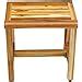 EcoDecors Teak Shower Bench Eleganto Natural Wooden Seat Shower Stool