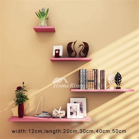 Creative Wooden Wall Shelves And Ledges Modern Rectangular Pink